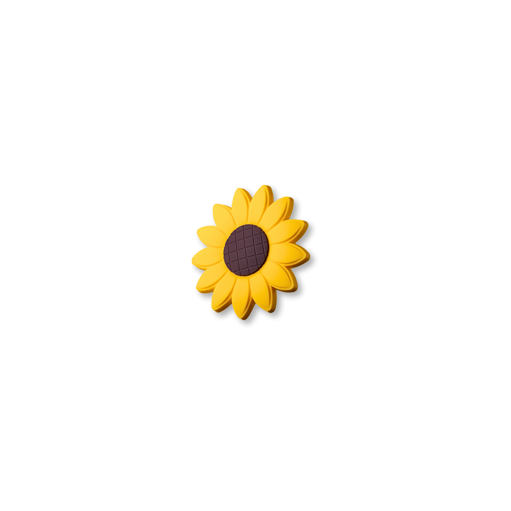 yellow sunflower crate charm shown at angle